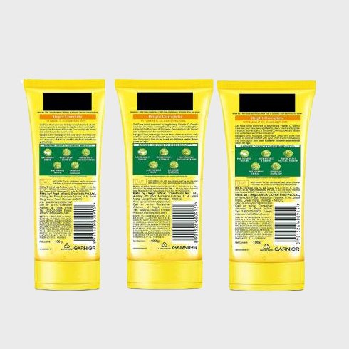 Garnier Bright Complete Vitamin C Gel Facewash, 100g - Gentle Cleanser |(pack of 3) Face Wash  300 